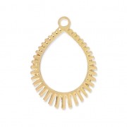  Pendenti gocce traforate laser cut 22x16 mm - dorato x2